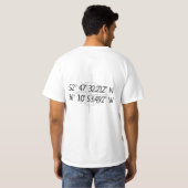 Kompas GPS Thuis Coördinaten T-shirt (Achterkant volledig)