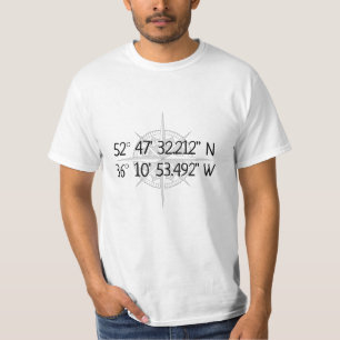Kompas GPS Thuis Coördinaten T-shirt