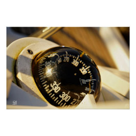 Kompas helpt navigeren en koer behouden.  perfect poster