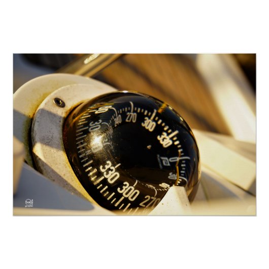 Kompas helpt navigeren en koer behouden. perfect poster (Voorkant)