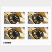 Kompas helpt navigeren en koer behouden. rechthoekige sticker (Vel)