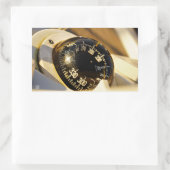 Kompas helpt navigeren en koer behouden. rechthoekige sticker (Tas)