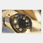 Kompas helpt navigeren en koer behouden. rechthoekige sticker (Voorkant)