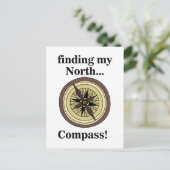 Kompas Instrument Navigatie Richting Grappig Briefkaart (Staand voorkant)