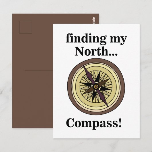 Kompas Instrument Navigatie Richting Grappig Briefkaart (Voorkant / Achterkant)