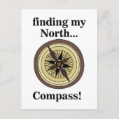 Kompas Instrument Navigatie Richting Grappig Briefkaart (Voorkant)