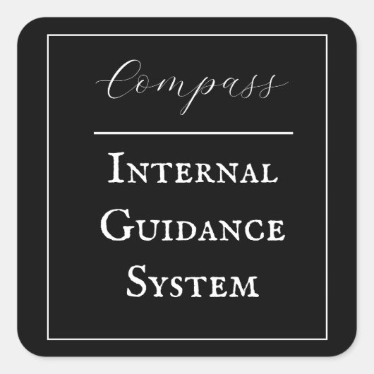 "kompas - interne geleidingssysteem", zin vierkante sticker (Voorkant)