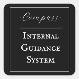 "kompas - interne geleidingssysteem", zin vierkante sticker