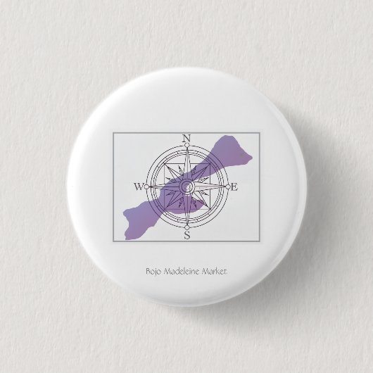 Kompas Kleine Knop Speld Eiland Oriënteren Ronde Button 3,2 Cm (Voorkant)