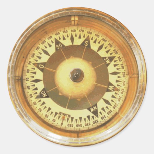  kompas Marine Ronde Sticker (Voorkant)