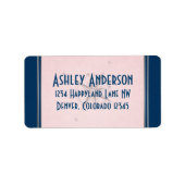  kompas marine roze grijs bruiloft adres etiket (Voorkant)