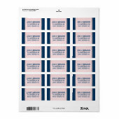  kompas marine roze grijs bruiloft adres etiket (Full Sheet)