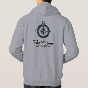 Kompas met bootnaam hoodie