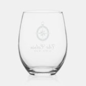 Kompas met bootnaam wijnglas zonder voet (Achterkant)