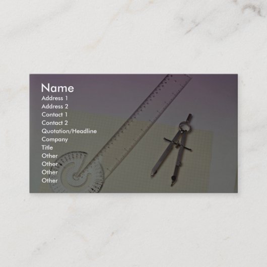 Kompas met liniaal visitekaartje (Voorkant)