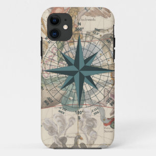 Kompas op een Oudere Kaart Case-Mate iPhone Case