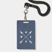 Kompas pijlen badge (Achterkant met lanyard)
