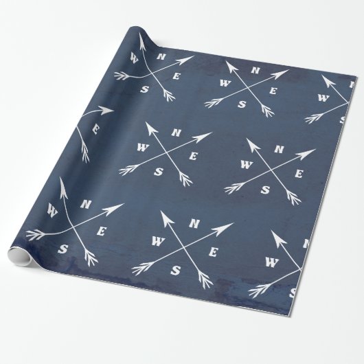 Kompas pijlen cadeaupapier (Uitgerold)