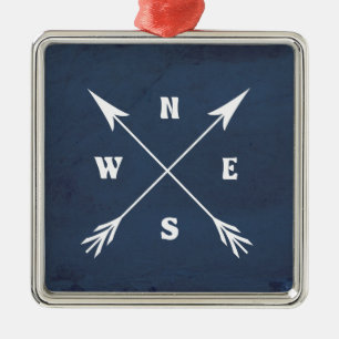 Kompas pijlen metalen ornament
