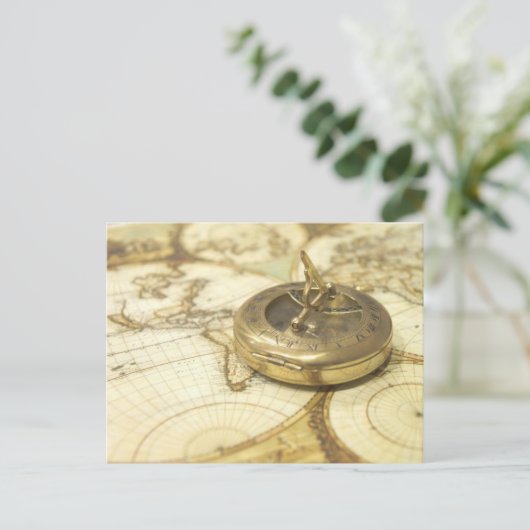 kompas-reiziger briefkaart (Staand voorkant)
