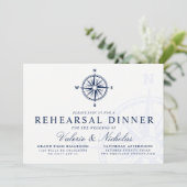 Kompas Roos bruiloft repetitie diner Kaart (Staand voorkant)