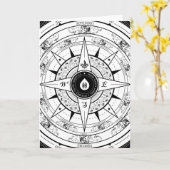 Kompas Roos - Groet / Notitie Kaart (Wit) (Gele Bloem)