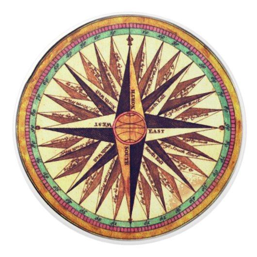 Kompas Roos Keramische Deurtrekkracht Knop (Voorkant)