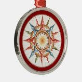 kompas roos - mandala metalen ornament (Rechts)