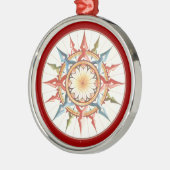 kompas roos - mandala metalen ornament (Links)