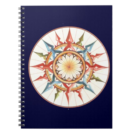 kompas roos - mandala notitieboek (Voorkant)
