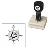 Kompas Roos met Fleur de lis Rubberstempel (Gestempeld)