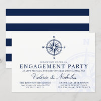 Kompas Roos | Nautical Engagement Party Uitnodigen