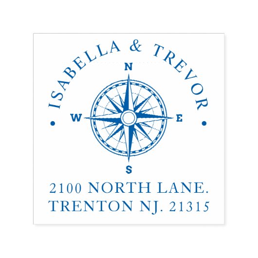 Kompas Roos nautisch | Retouradres Zelfinktende Stempel (Design)