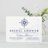 Kompas Roos | Nautisch Thema Vrijgezellenfeest Kaart (Staand voorkant)