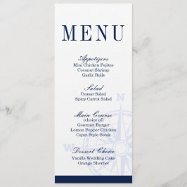 Kompas Roos Nautische bruiloft Diner Menu