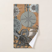 Kompas Roos nautische octopus Bad Handdoek (Handdoek)