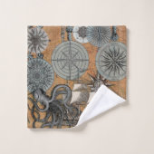 Kompas Roos nautische octopus Bad Handdoek (Wasdoekje)