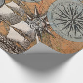 Kompas Roos nautische octopus Cadeaupapier (Hoek)