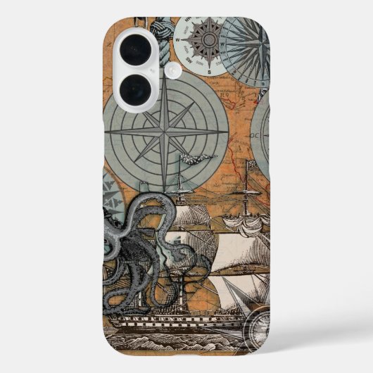 Kompas Roos  nautische octopus Case-Mate iPhone Case (Achterkant)