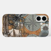 Kompas Roos  nautische octopus Case-Mate iPhone Case (Achterkant (horizontaal))