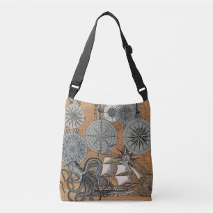 Kompas Roos  nautische octopus Crossbody Tas