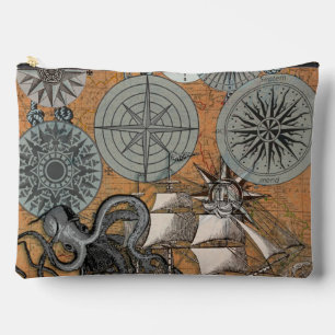 Kompas Roos  nautische octopus Etui