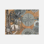 Kompas Roos  nautische octopus Fleece Deken (Voorkant (Horizontaal))
