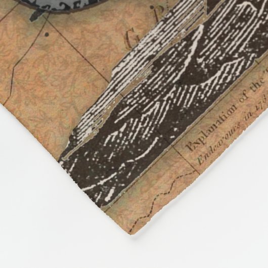 Kompas Roos  nautische octopus Fleece Deken (Hoek)