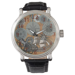 Kompas Roos  nautische octopus Horloge