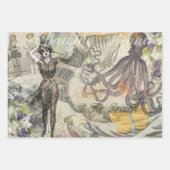 Kompas Roos  nautische octopus Inpakpapier Vel (Voorkant 3)