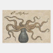 Kompas Roos  nautische octopus Inpakpapier Vel (Voorkant 2)