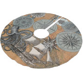 Kompas Roos nautische octopus Kerstboom Rok (Gekanteld)