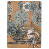Kompas Roos  nautische octopus Klembord (Achterkant)