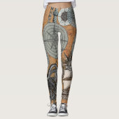 Kompas Roos  nautische octopus Leggings (Voorkant)